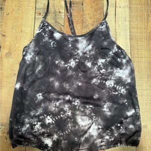 Athleta Black and Gray Tie-Dye Women's Top
